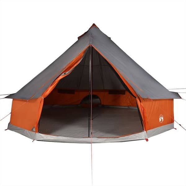 Maison Exclusive - Perheelle tarkoitettu 8 hengen harmaa ja oranssi vedenpitävä tipi-teltta