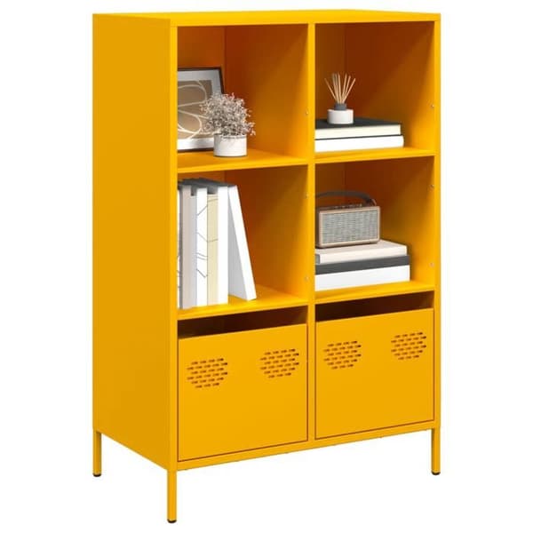 Maison Exclusive - Buffet høj gul sennep 68x39x103,5 cm stål