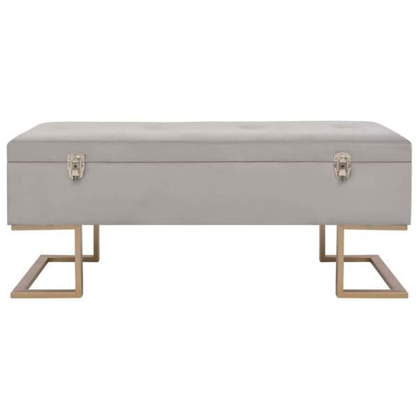 Maison Exclusive - Penkki säilytystilalla 105 cm Harmaa sametti Grå och guld