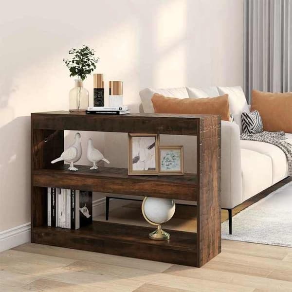 Maison Exclusive - Bibliotek/Rumseparator i røgfyldt eg 100x30x72 cm