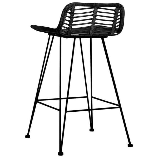Maison Exclusive - Barstole sæt af 2 sort Rattan svart
