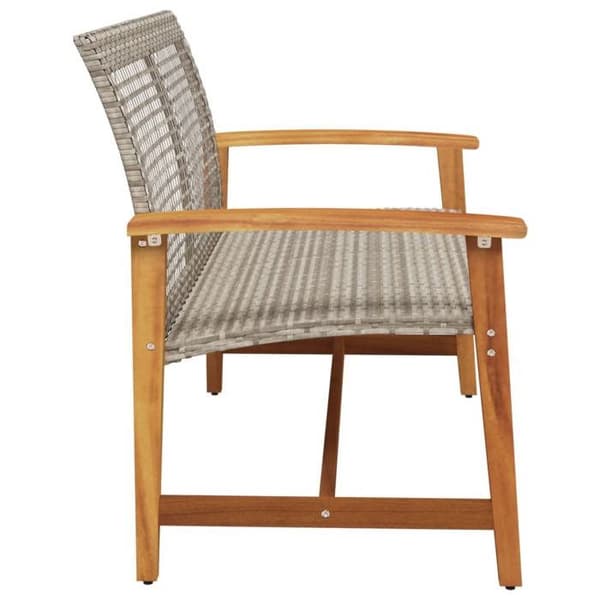 Maison Exclusive - Grå trädgårdsbänk 112 cm i flätad resin och akaciaträ Grå
