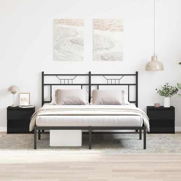 Maison Exclusive - Natbord 2 dele Sort eg 40 x 30 x 39 cm