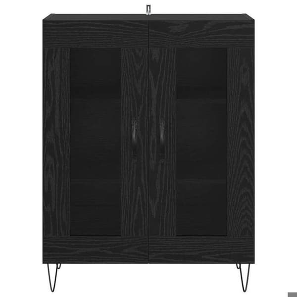 Buffet - EKSKLUSIVT HUS - Buffet Sort eg - 69,5 x 34 x 90 cm - Sort eg - Ingeniørtræ svart ek
