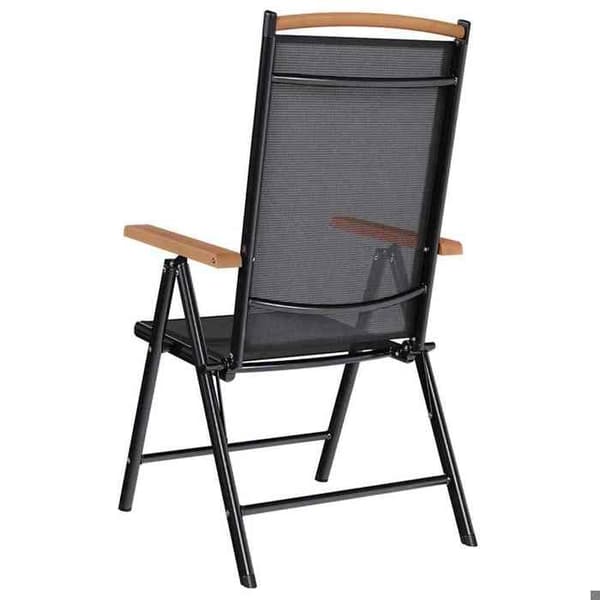 Maison Exclusive - 2 stk. sammenklappelige stole i aluminium og sort textilene Svart