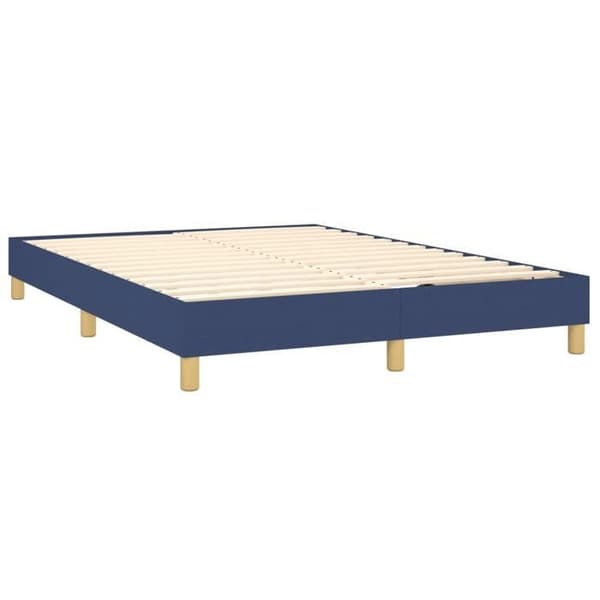 Maison Exclusive - Seng med lamelseng og madras Blå 140x200 cm Stof