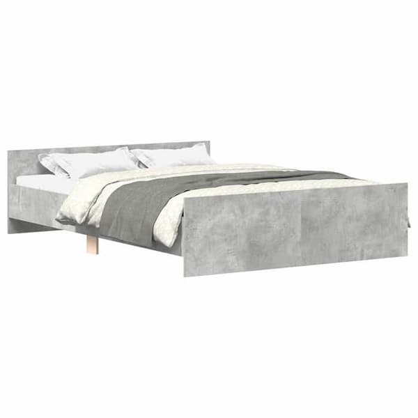Sengestel - EKSKLUSIV HUS - 140 x 200 cm - Betongrå - Spånplader - Hovedgærde & robuste lameller Betonggrå