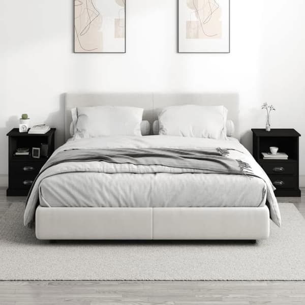Maison Exclusive - Sängbord 2 st svart 43x36x60 cm Sort