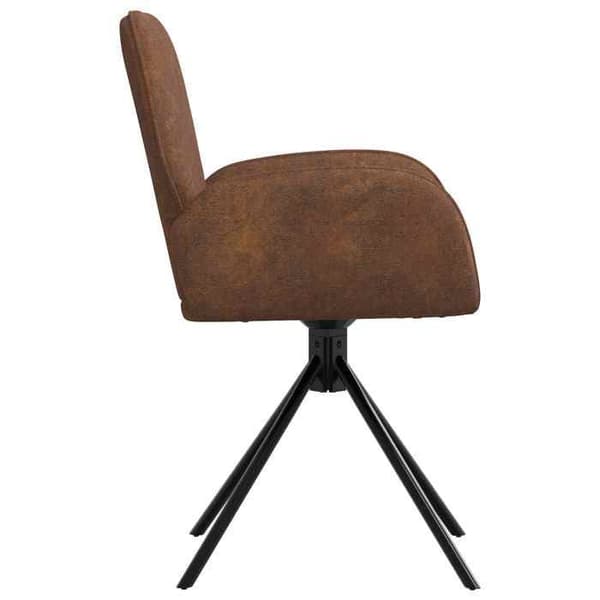 Maison Exclusive - Snurrande matstolar 6 st Syntetisk mocka Brun