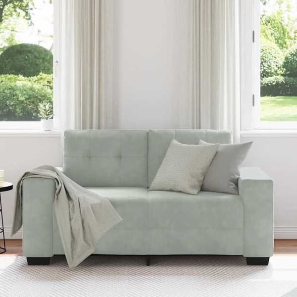 Sofa - MAISON EXCLUSIVE - 2 pladser - Lys grå - Velour - 160x77x82 cm ljusgrått