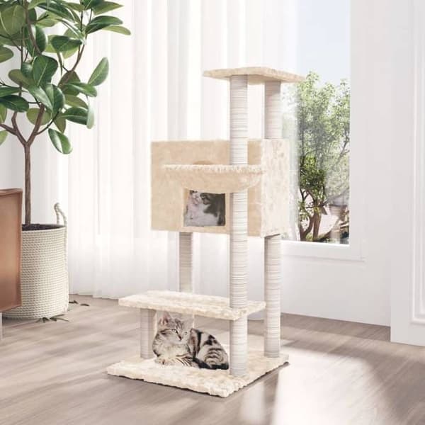 Maison Exclusive - Kattekradse med sisal klatretræ Creme 108,5 cm Grädde