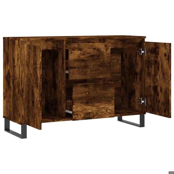 Maison Exclusive - Buffé ek rökig 101,5x35x70 cm ingenjörsträ