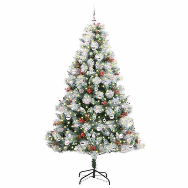 Maison Exclusive - Grön och vit konstgjord julgran 240 cm