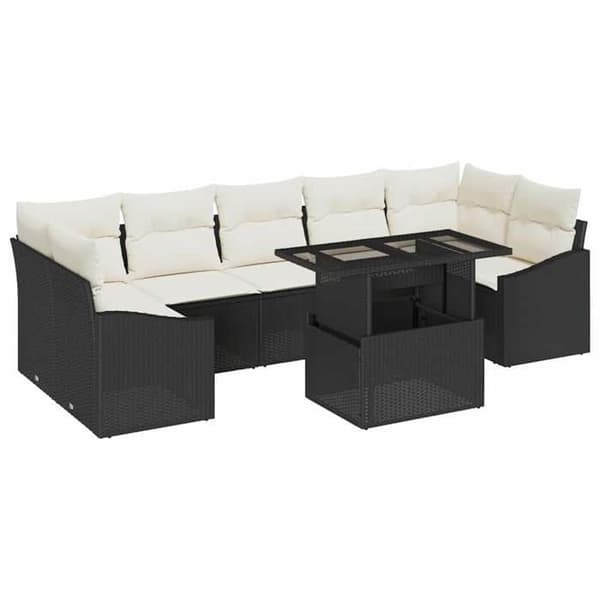 Maison Exclusive - 8 stk. have-sofa sæt i sort polyrotin