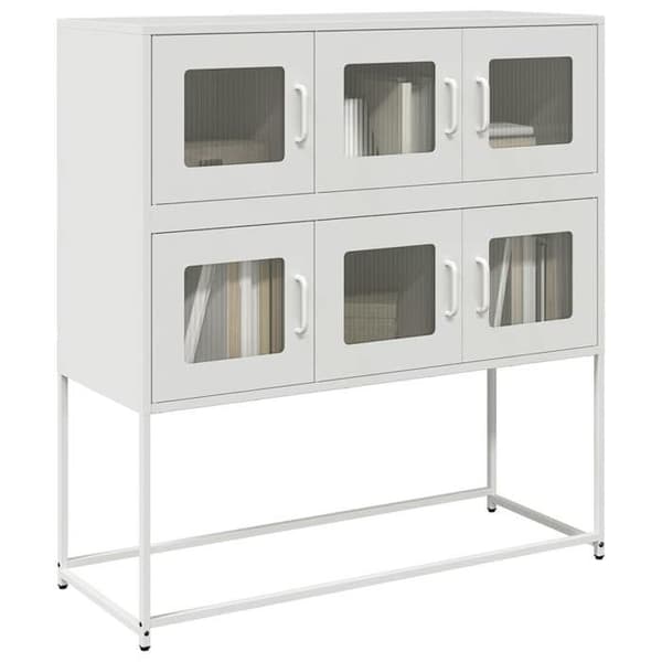 Maison Exclusive - Buffé vit 100,5x39x107 cm kallvalsat stål