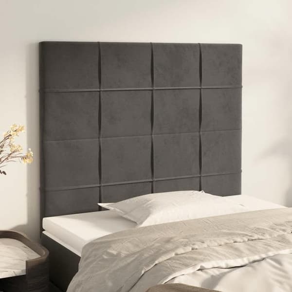 Maison Exclusive - Mörkgrå sänggavel 80x5x118/128 cm Sammet Mörkgrå
