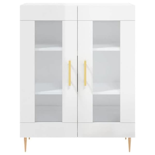 Maison Exclusive - Hvid glans buffet 69,5x34x90 cm Ingeniørtræ