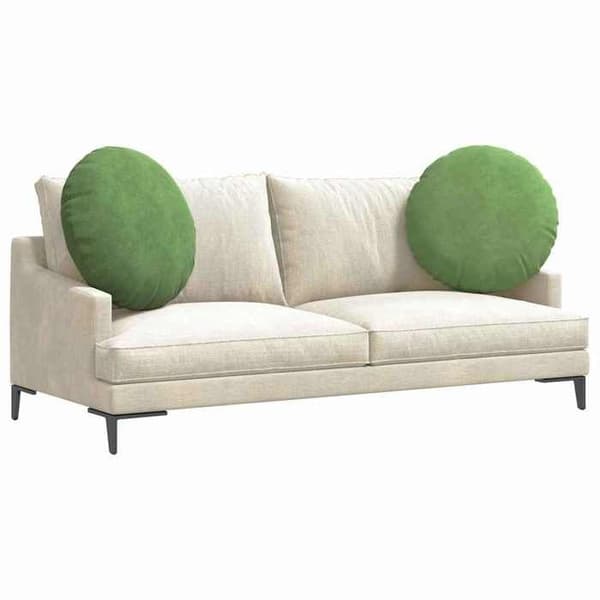 Sittkuddar - EXKLUSIVT HEM - Ø60 x 21 cm - 2-pack - Ljusgrön sammet - Runda Ljusgrön