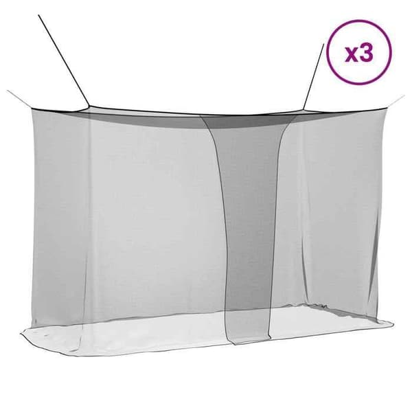 Maison Exclusive - Myggnät för säng 3 delar 156 mesh Svart Polyester