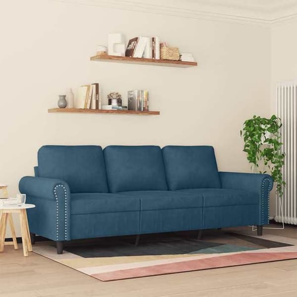 Maison Exclusive - Soffa 3-sits Blå 180 cm Sammet