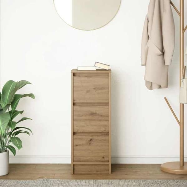 Maison Exclusive - Buffet i håndlavet egetræ 29,5x34x76 cm i ingeniørtræ