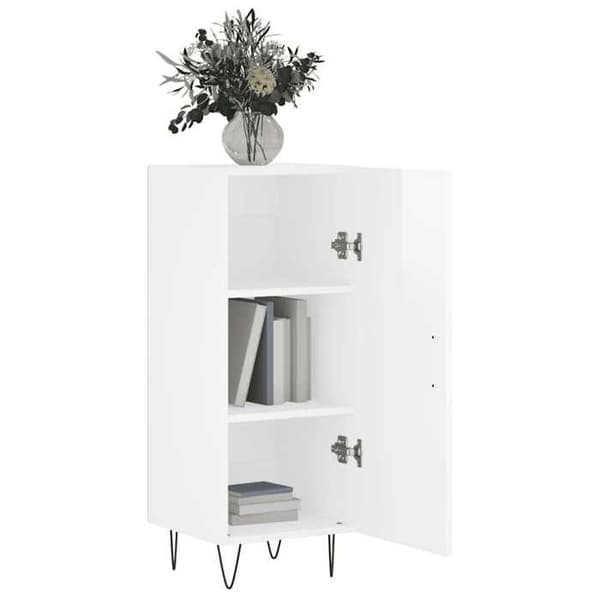 Maison Exclusive - Buffé Vit glänsande 34,5x34x90 cm Ingenjörsträ
