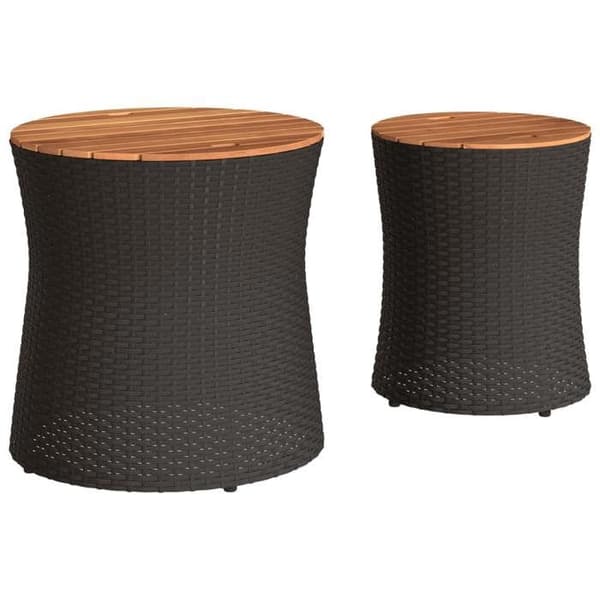Maison Exclusive - Haveborde 2 stk med sort træ poly rattan