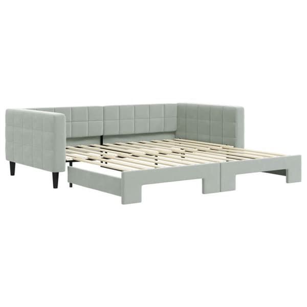 Maison Exclusive - Sovesofa med udtræk uden madras lys grå 100x200 cm