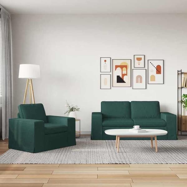 Maison Exclusive - Sæt af 2 sofaer Mørkegrøn stof