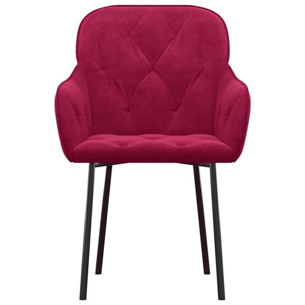 Maison Exclusive - Matstolar set om 2 Röd vinröd Sammet Röd Bordeaux