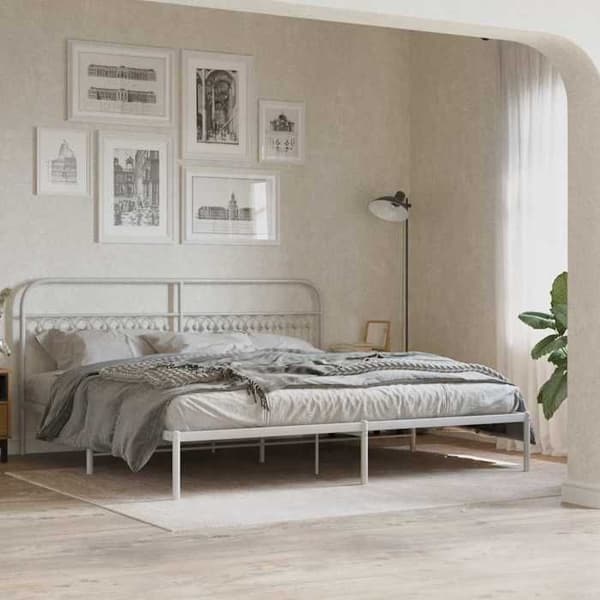 Hovedgærde - EKSKLUSIV HUS - 200 cm - Metal - Hvid - Klassisk design Vit