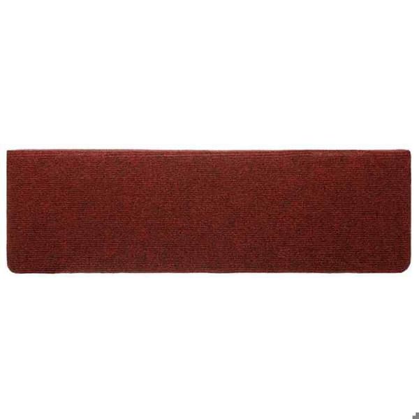 Maison Exclusive - Selvklæbende trappetæpper 5 stk 65 x 21 x 4 cm Rektangulær kant i bordeaux Bordeauxröd (rektangulär kant)