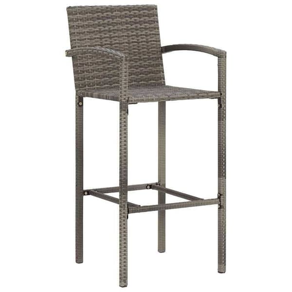 Maison Exclusive - Havebar sæt 5 stk grå massiv akacietræ rattan