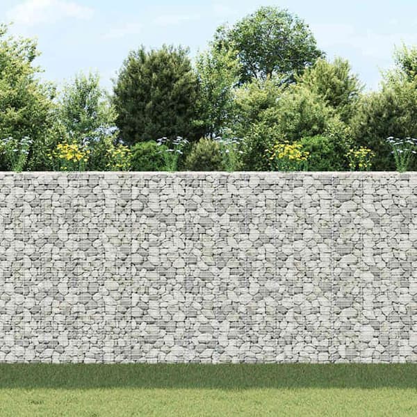Maison Exclusive - Högsängar i gabion 3 st 30x30x200 cm Järn silver-