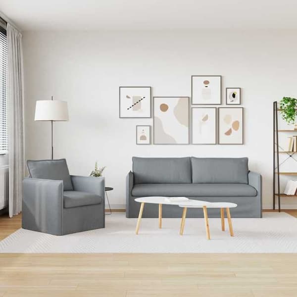 Maison Exclusive - Sæt af 2 sofaer Lys grå Stof