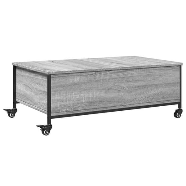 Maison Exclusive - Låg bord med hjul sonoma grå ingenjörsträ
