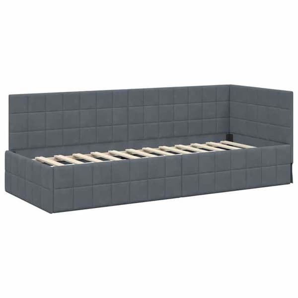 Maison Exclusive - Mörkgrå hörnsängram 80 cm x 200 cm Sammet