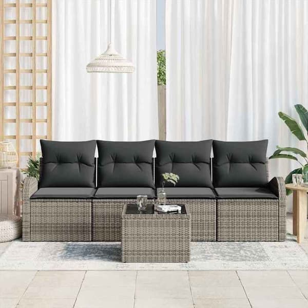 Maison Exclusive - Harmaa puutarhakalustesarja 55 x 55 x 37 cm polyrottinkia