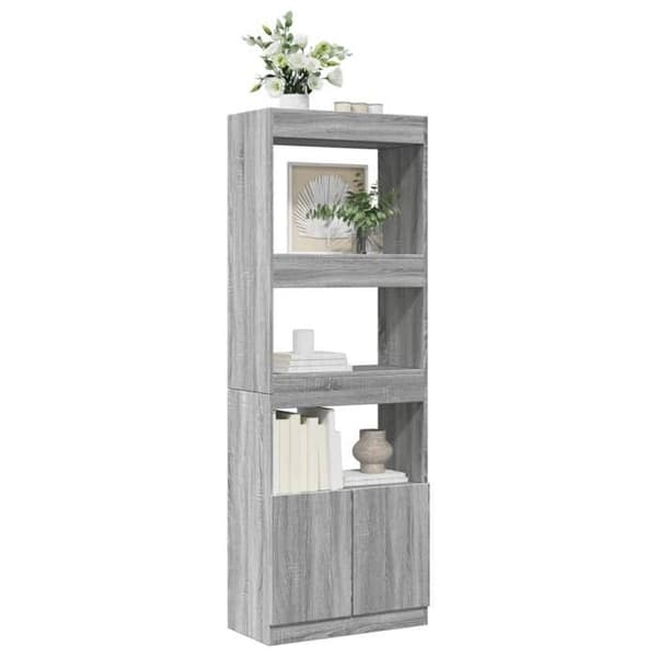 Maison Exclusive - Buffé hög 63x33x180 cm sonoma grå ingenjörsträ