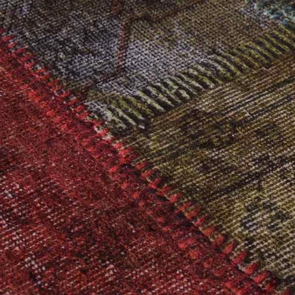 Maison Exclusive - Tvättbar Patchworkmatta φ120 cm flerfärgad