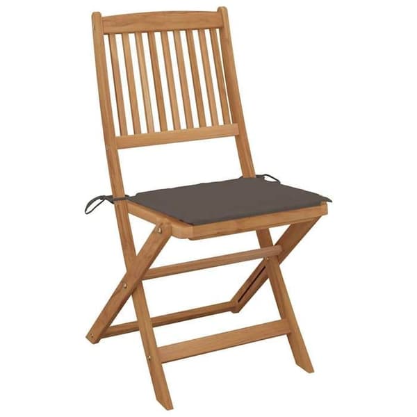 Maison Exclusive - Fällbara utomhusstolar och kuddar set om 8 Akaciaträ