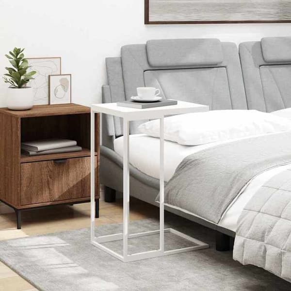 Maison Exclusive - Hvidt sidebord 40x30x59 cm Ingeniørtræ Vit