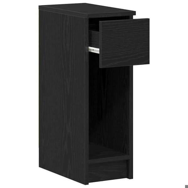 Maison Exclusive - Natbord med skuffe i sort eg 20x36x60 cm