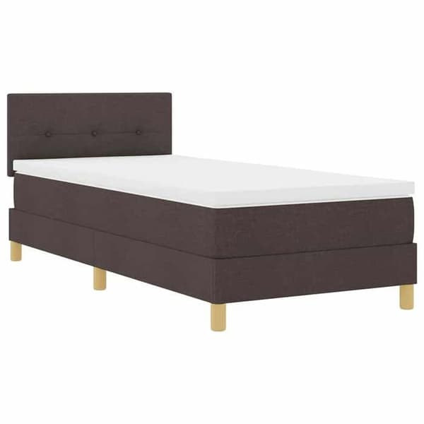 Maison Exclusive - LED-fjeder seng Mørkebrun 90 x 190 cm stof