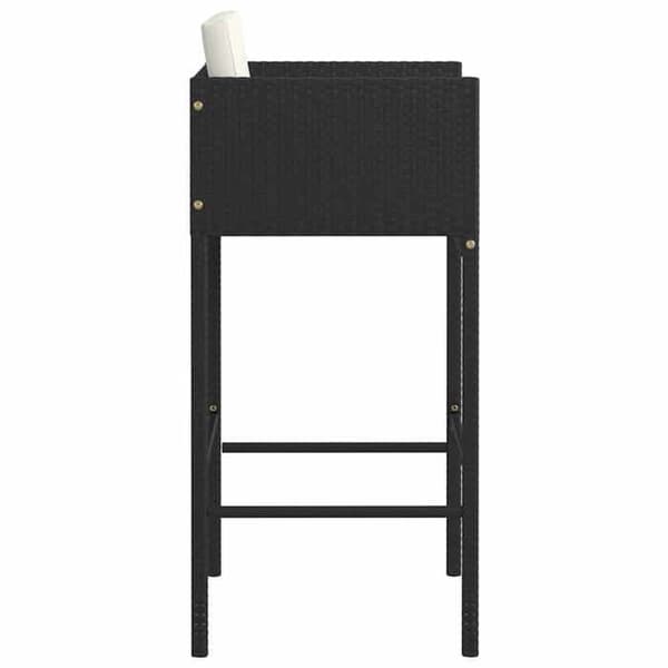 Maison Exclusive - Barstolar set om 4 med svarta kuddar i flätad resin