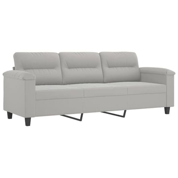 Maison Exclusive - Soffa 3 platser med ljusgrå kuddar 180 cm