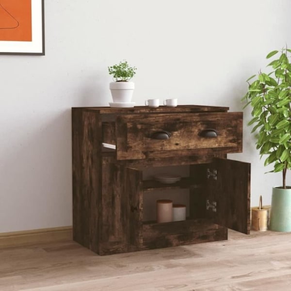 Skänk i rökt ek - Maison Buffet - 70x35,5x67,5 cm - Klassisk - Tidlös Brun