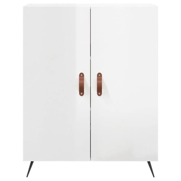 Maison Exclusive - Hvid glans buffet 69,5x34x90 cm Ingeniørtræ Vit