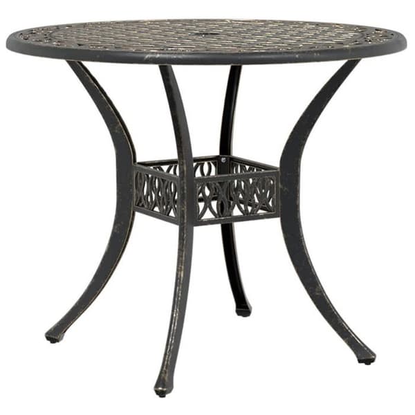 Havemøbel - EKSKLUSIV HUS - Ø90x75 cm - Støbt aluminium - Bronze - Hul til parasol Brons