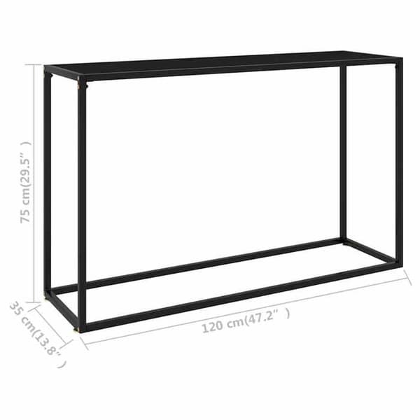 Maison Exclusive - Sort konsolbord 120x35x75 cm Tempereret glas